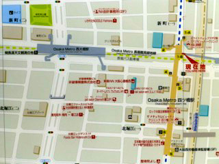 四ツ橋駅 改札前公共地図広告 1